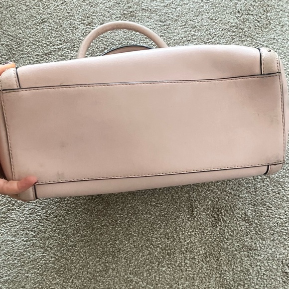 Kate Spade Light Pink Zip Up Leather Studded Handbag Satchel - Picture 7 of 10